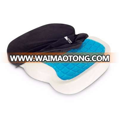 Coccyx Hybrid Gel, Breathable Mesh, Memory Foam Non-Slip Bottom Seat Cushion with Cover